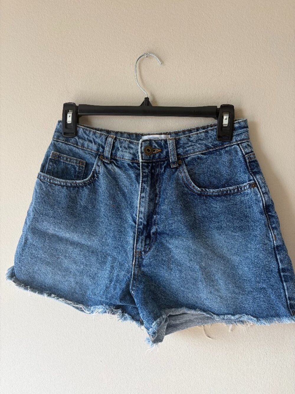 Cotton On High Rise Mom Blue Denim Cutoff Shorts